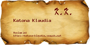 Katona Klaudia névjegykártya