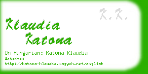 klaudia katona business card